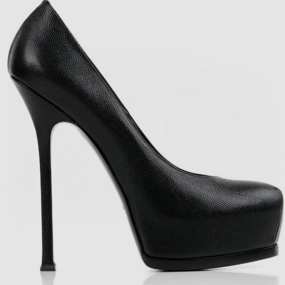 YVES SAINT LAURENT YSL Vernigolf Black Heels - Picture 2 of 10